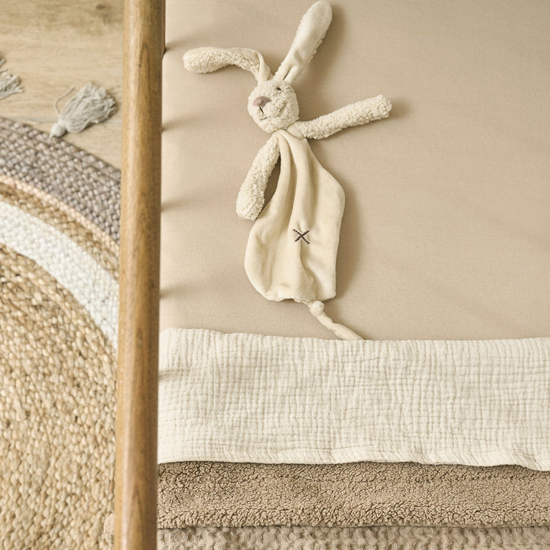 Meyco Baby Waffle Teddy Baby Blanket – Taupe – additional product detail or lifestyle view