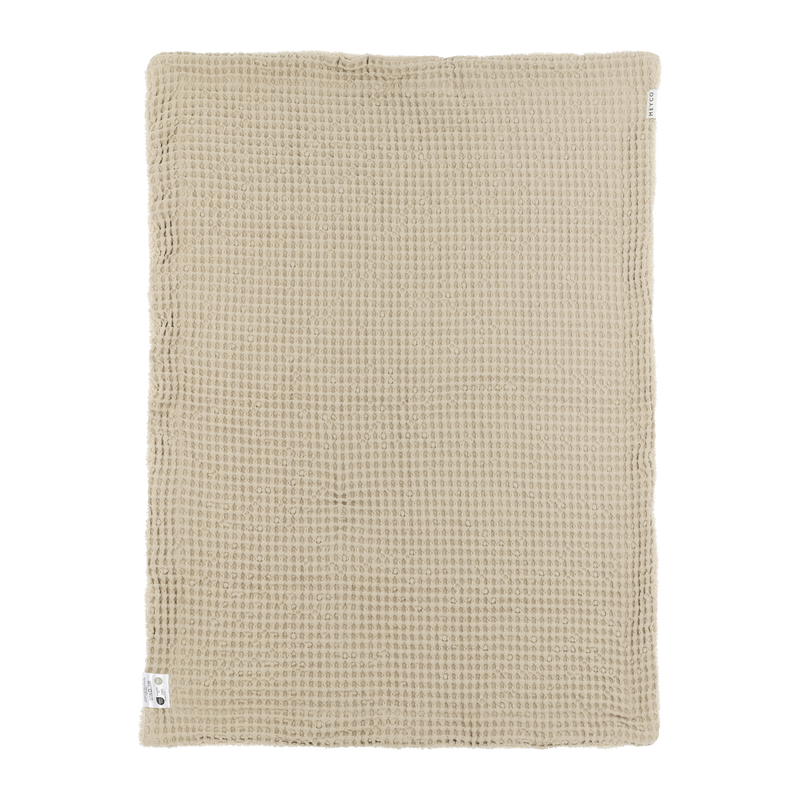Meyco Baby Waffle Teddy Baby Blanket – Sand – additional product detail or lifestyle view