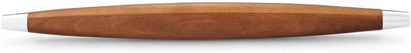 Nambe Novo French Rolling Pin in acacia wood with alloy end caps – view 2