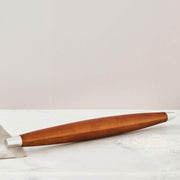 Nambe Novo French Rolling Pin in acacia wood with alloy end caps – view 3