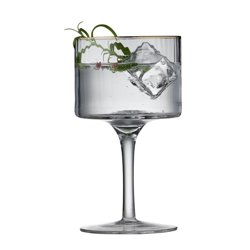 Lyngby Glas – Palermo Gold Gin & Tonic Glasses (4-Pack) – 450 mL – filled glass
