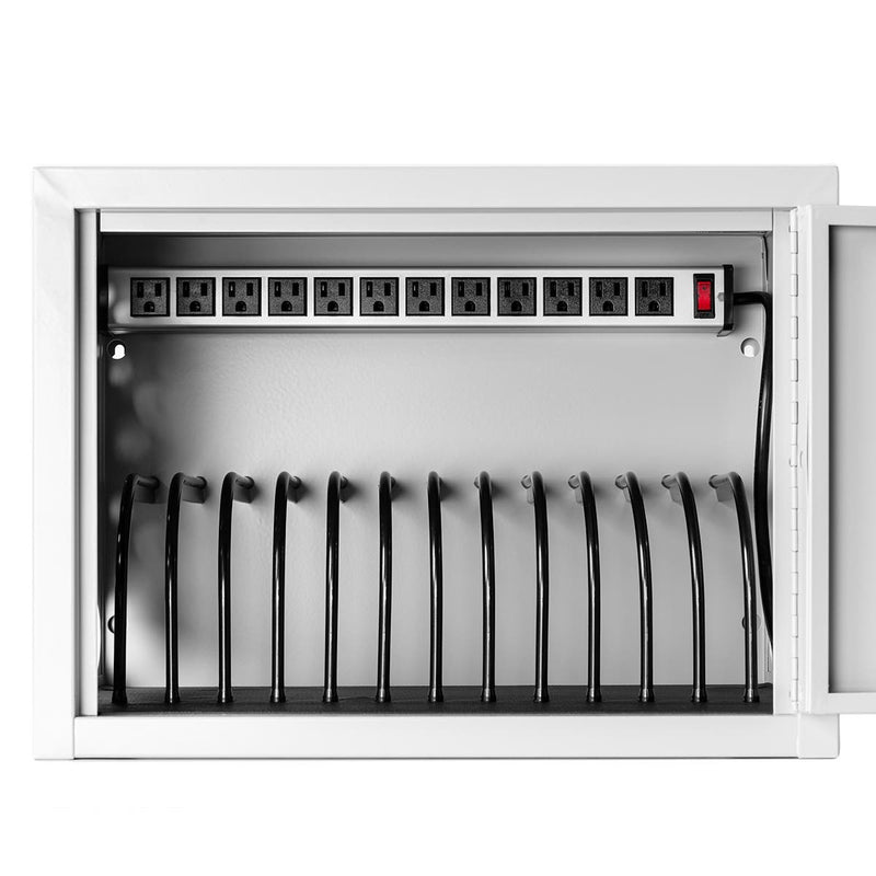 LLTMW12-G – Wall/Desk Charging Cabinet for 12 Tablets & Chromebooks | Gray; view 3