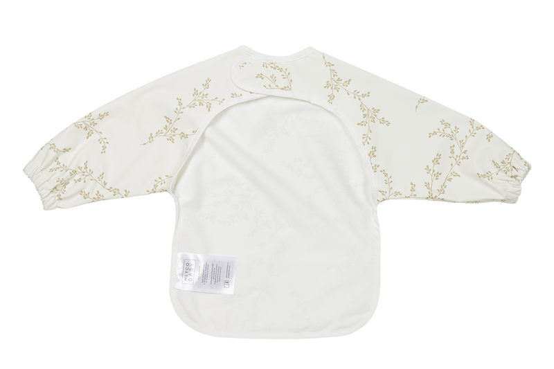 Meyco Baby Sleeved Baby Bib – Branches Sand – additional product detail or lifestyle view