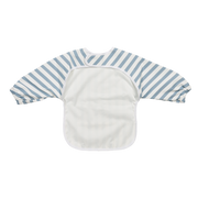 Meyco Baby Sleeved Baby Bib – Fat Stripe Jeans Blue – additional product detail or lifestyle view