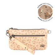 LUG - Super Metro XL Wristlet with Charm Bar - FADED LEOPARD SAND - colour view