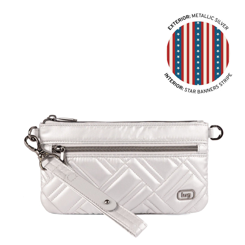 LUG - Super Metro XL Wristlet with Charm Bar - METALLIC SILVER - colour view