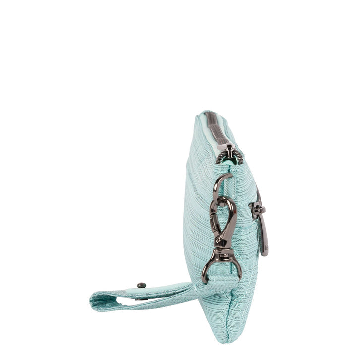 LUG - Super Metro XL Wristlet with Charm Bar - BRUSHED AQUAMARINE