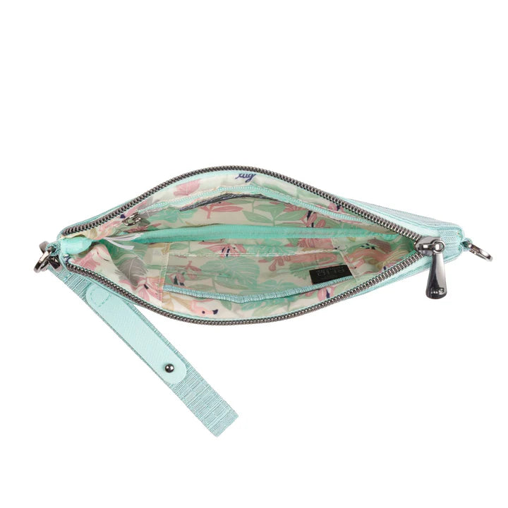 LUG - Super Metro XL Wristlet with Charm Bar - BRUSHED AQUAMARINE