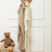 Meyco Baby Muslin Swaddle Blankets – Soft Sand/Taupe – additional product detail or lifestyle view