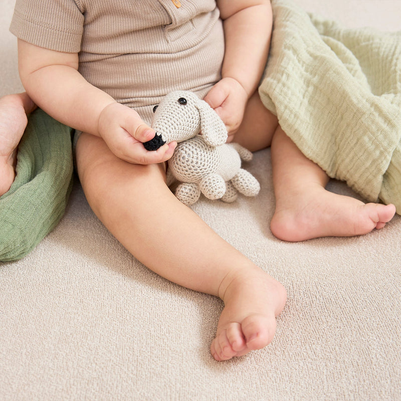 Meyco Baby Muslin Swaddle Blankets – Naturel/Soft Olive – additional product detail or lifestyle view