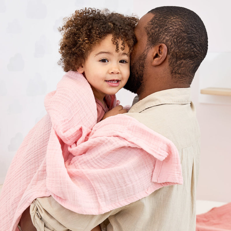 Meyco Baby Muslin Swaddle Blankets – Soft Rose/Rose – additional product detail or lifestyle view