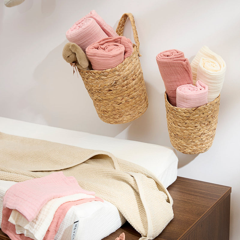 Meyco Baby Muslin Swaddle Blankets – Soft Rose/Rose – additional product detail or lifestyle view