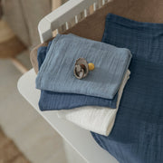 Meyco Baby Muslin Squares – Naturel/Jeans Blue/Indigo – additional product detail or lifestyle view