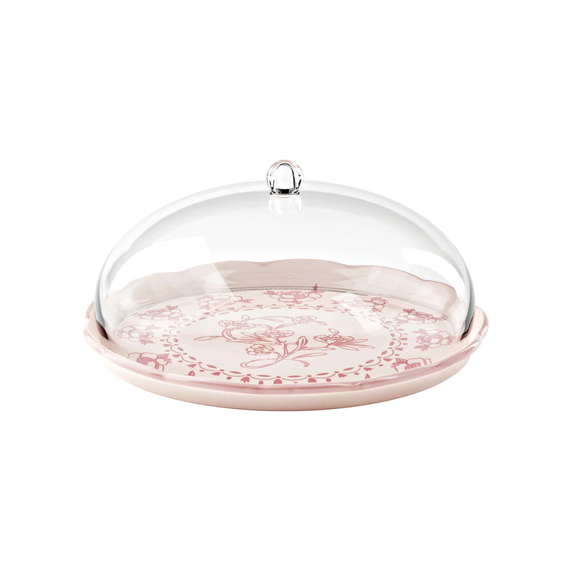 Guzzini - JOSEPHINE - Small Cake Serving With Dome - Dusty Pink