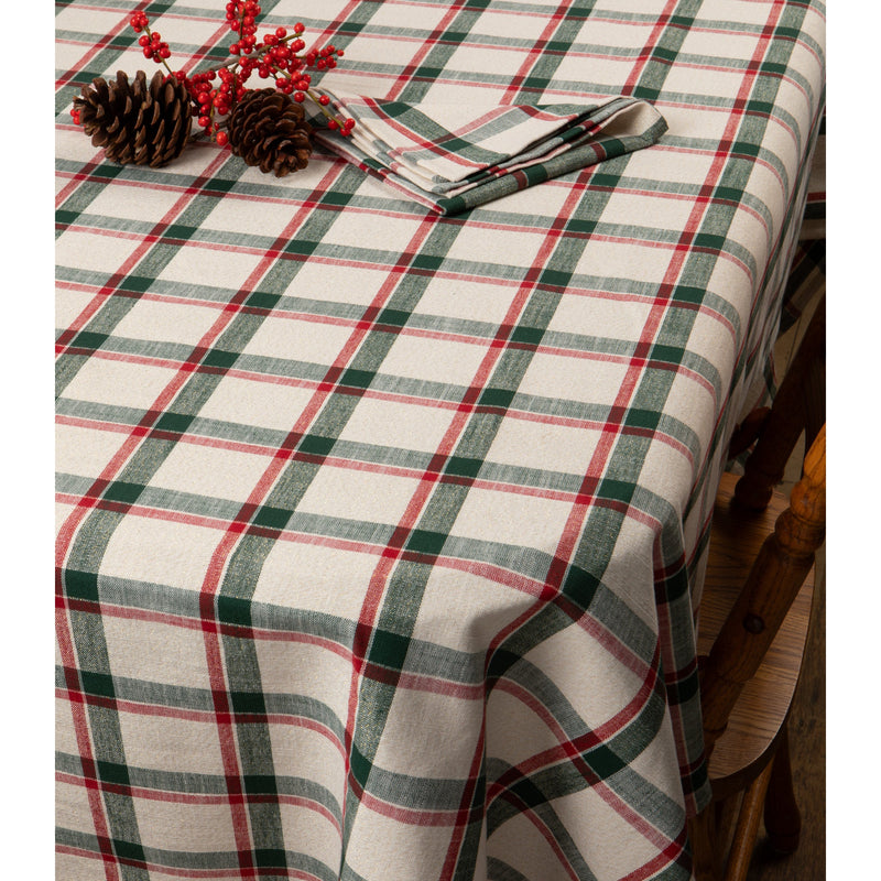 Now Designs - Noel Plaid Christmas Tablecloth 90 x 60 inch - lifestyle