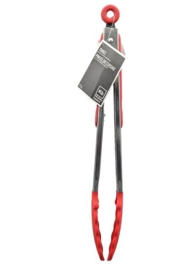 KITCHEN BASICS - Tongs 22.5cm/9“ Stainless-Steel/Red