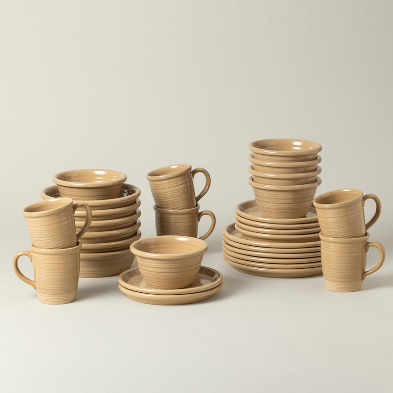 Scotia - Brown 30-piece Dinnerware Set with Mug