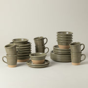 Scotia - Olive Green 30-piece Dinnerware Set with Mug
