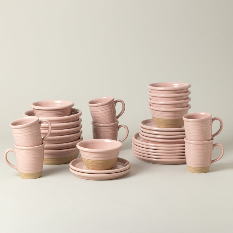 Scotia - Light Pink 30-piece Dinnerware Set with Mug