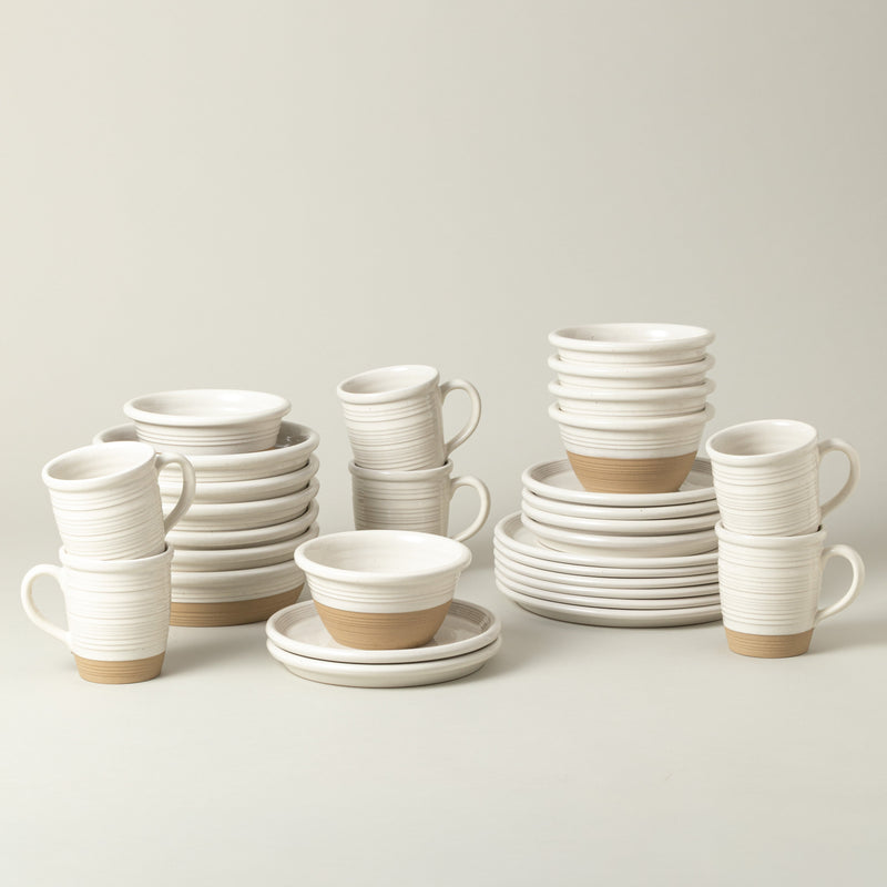Scotia - Vanilla Beige 30-piece Dinnerware Set with Mug