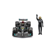 Bburago Mercedes-AMG W14 Lewis Hamilton #44 1:24 model – car and driver, front view