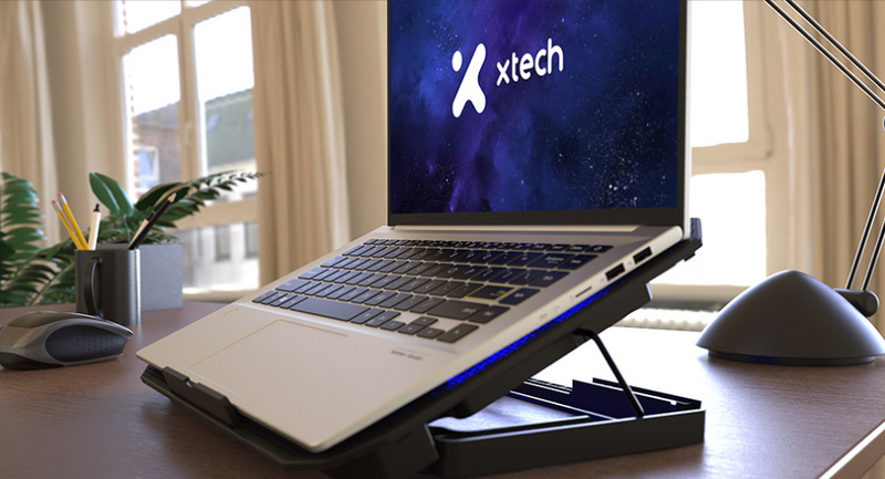 Xtech - Laptop Cooling Pad up to 15.6" with LED Fans - Black - XTA-156