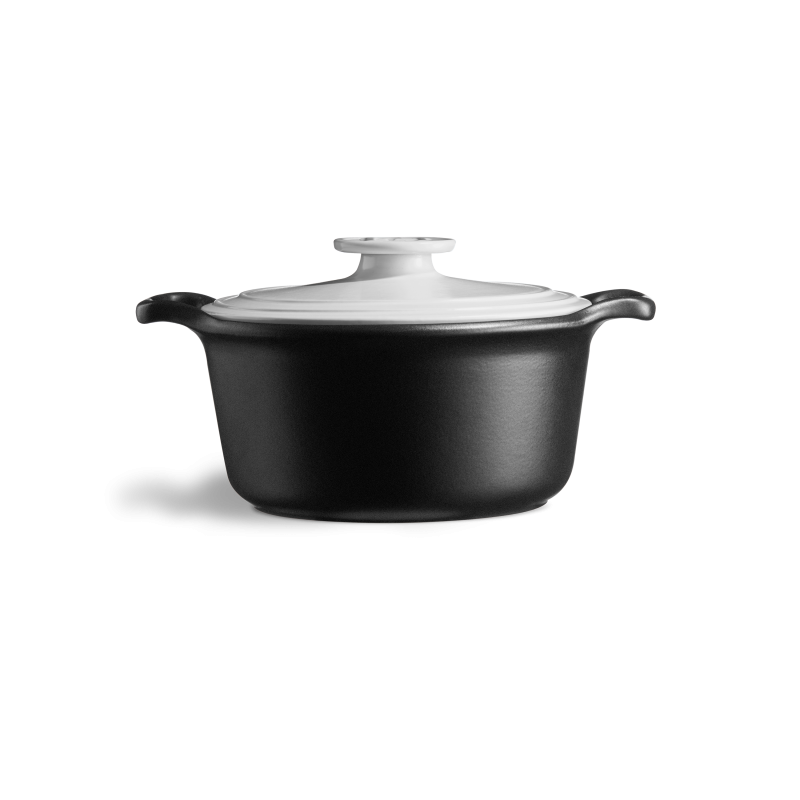 Emile Henry Sublime+ Round Casserole 3L Ardoise et Blanc