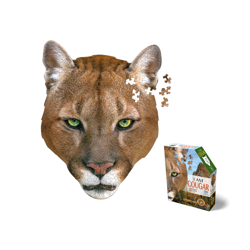 Madd Capp Puzzles – I Am Cougar Jigsaw Puzzle | 300 Pieces – puzzle and packaging