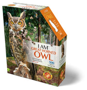 Madd Capp Puzzles – I Am Great Horned Owl Jigsaw Puzzle | 300 Pieces – front of packaging