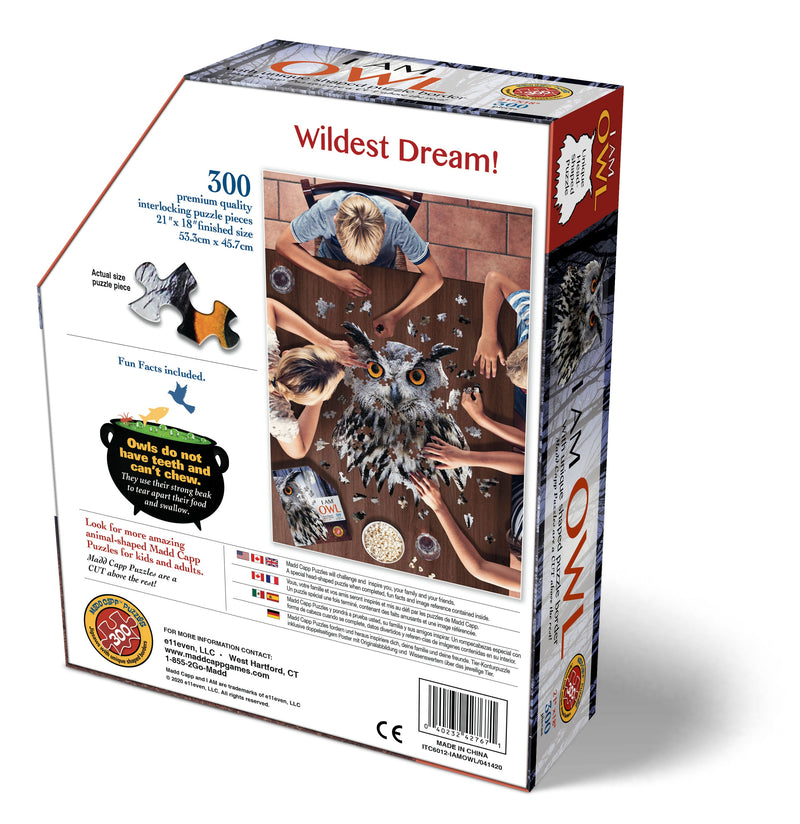 Madd Capp Puzzles – I Am Owl Jigsaw Puzzle | 300 Pieces – back of packaging