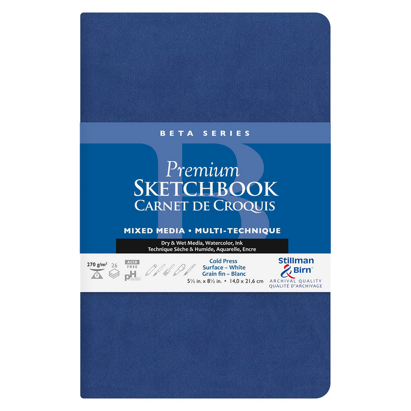 Softcover notebook Beta Series:Portrait 270G  white 26 Sheets (5.5 x 8.5 in)