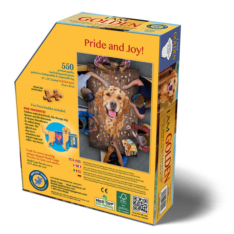 Madd Capp Puzzles – I Am Golden Jigsaw Puzzle | 550 Pieces – back of packaging