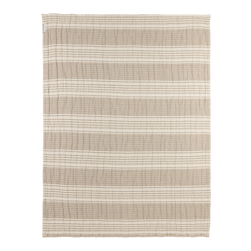 Meyco Baby Stripe Muslin Jacquard Baby Blankets – Sand – additional product detail or lifestyle view
