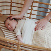 Meyco Baby Stripe Muslin Jacquard Baby Blankets – Sand – additional product detail or lifestyle view