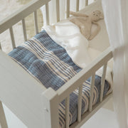 Meyco Baby Stripe Muslin Jacquard Baby Blanket – Indigo – additional product detail or lifestyle view