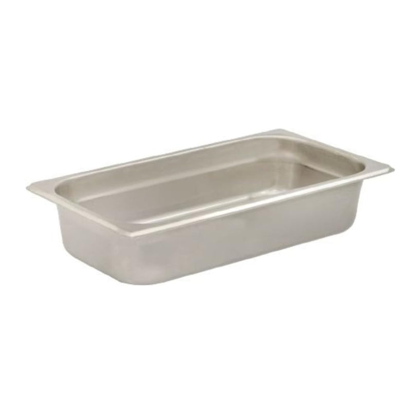 Browne - Steam Pan - Anti - Jam - 1 / 4 Size - 4 in / 10.2 cm - 3.1QT / 2.9 L - Stainless Steel - 24 Gauge