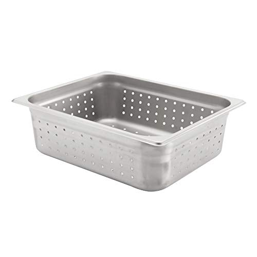 Browne - Steam Pan - Anti - Jam - Perforated - 1 / 2 Size - 4 in / 10.2 cm - 7QT / 6.6 L - Stainless Steel - 24 Gauge