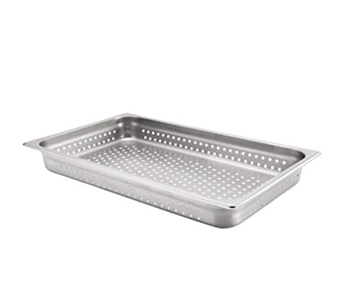 Browne - Steam Pan - Anti - Jam - Perforated - Full Size - 2.5 in / 6.4 cm - 8.2QT / 7.7 L - Stainless Steel - 24 Gauge