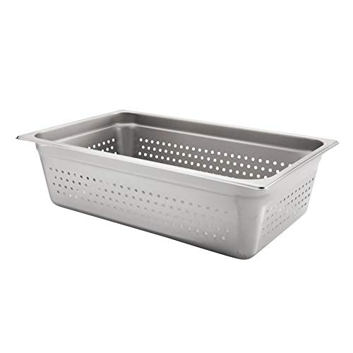 Browne - Steam Pan - Anti - Jam - Perforated - Full Size - 6 in / 15.2 cm - 21.2QT / 20 L - Stainless Steel - 24 Gauge