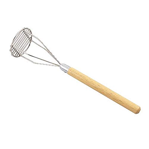 Browne - Masher - Round Face - Hardwood Handle - L - 18 in / 45.7 cm - 4 × 4 in / 10.2 × 10.2 cm - Stainless Steel