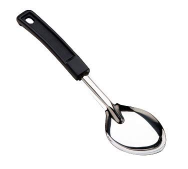 Browne - Conventional Serving Spoon - Solid - with Plastic Handle - 13 in / 33 cm - 1.5 mm Thickness - Stainless Steel
