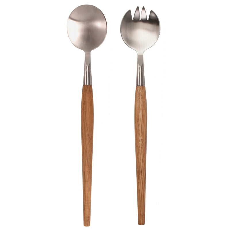 Natural Living - Acacia - Salad Server Set (2-Piece) — acacia-handled salad servers.