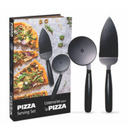 Natural Living - Pizza Serving Set - Matte Black (2-Piece) — pizza serving gift box.