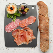 Natural Living - Jade - Gourmet Cutting Board - Black — cutting board used for charcuterie serving.
