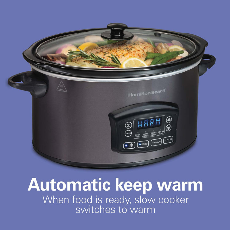Hamilton Beach Programmable Defrost Slow Cooker 33768G, 6 qt.