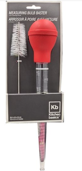 KITCHEN BASICS - Baster w/cleaning brush Red