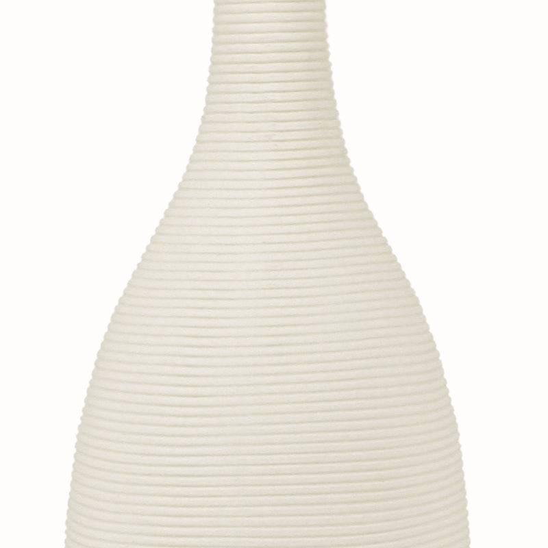 Natural Living - Textured Bud Vase - Cream — ribbed vase texture detail.