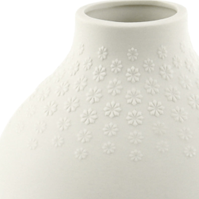 Natural Living - Bouquet - Bulb Vase - Soft White — matte petal-texture detail.