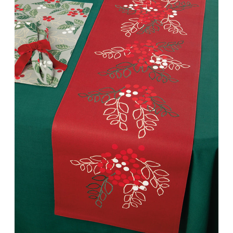 Now Designs - Merry Berry Christmas Table Runner - lifestyle