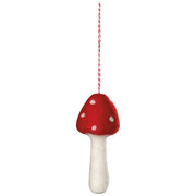 Toadstool Felt Christmas Tree Ornament — possible assortment styles; one random ornament included